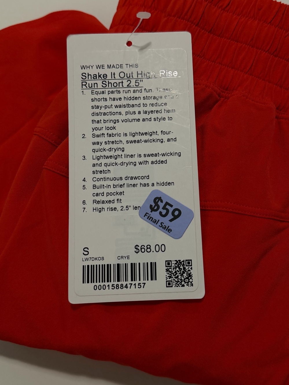 Lululemon - Shake It Out High Rise Run Short 2.5” - Size S and L - NWT - Picture 6 of 10